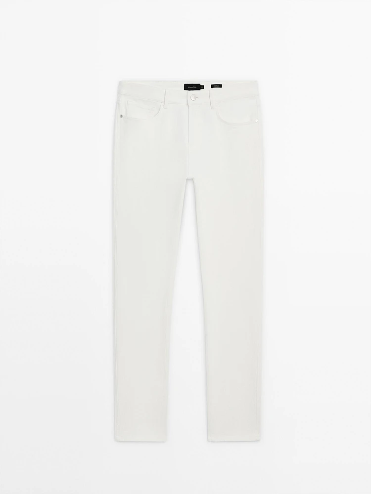 Jean tapered en coton mélang