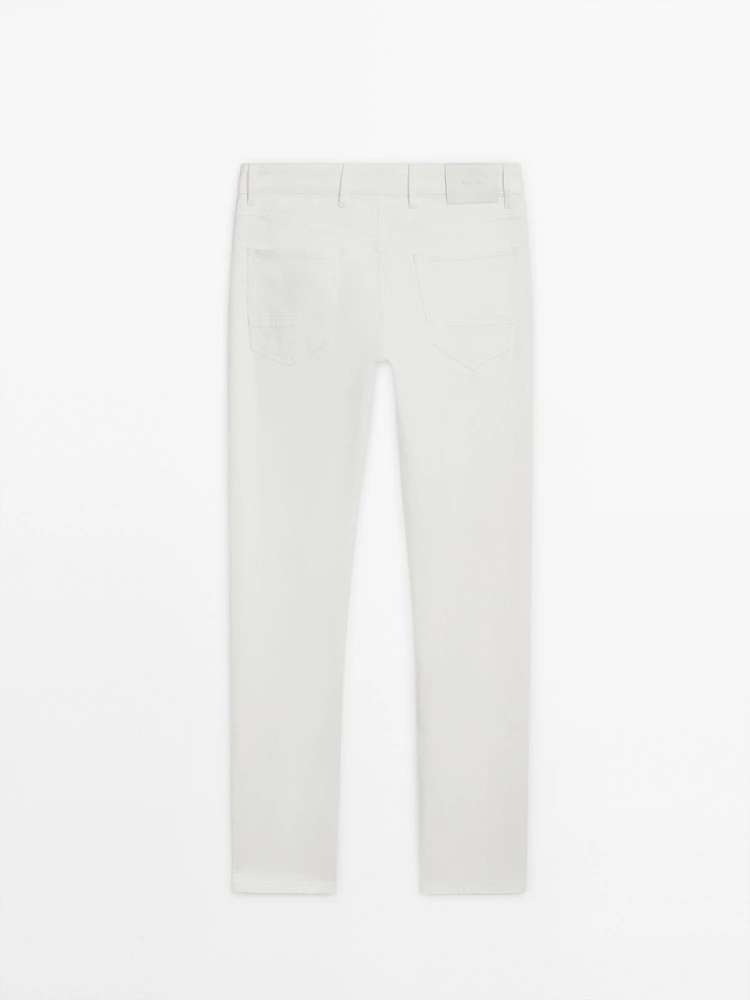 Jean tapered en coton mélang