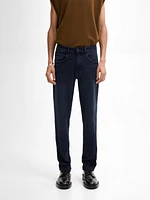 Tapered fit cotton trousers