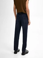 Tapered fit cotton trousers