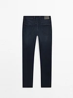 Tapered fit cotton trousers