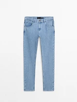 Relaxed fit cotton blend jeans