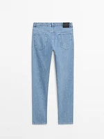 Relaxed fit cotton blend jeans