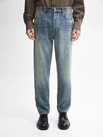 Tapered fit stonewash selvedge jeans