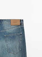 Tapered fit stonewash selvedge jeans