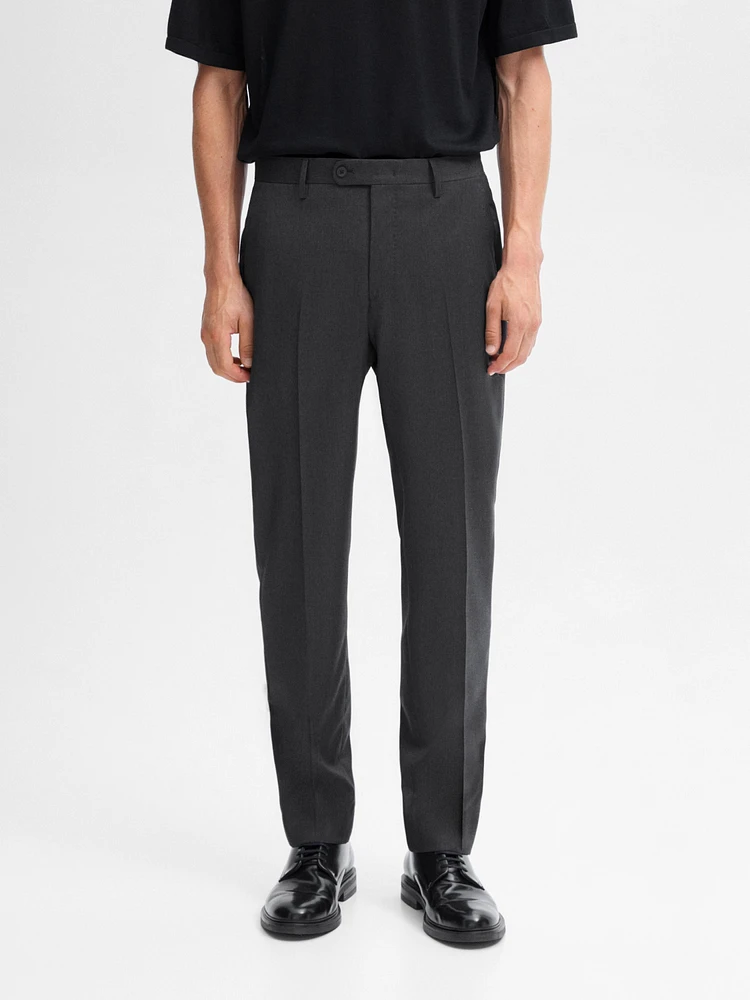 Plain wool suit trousers