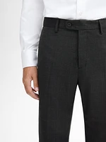 100% wool check suit trousers