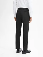 100% wool check suit trousers