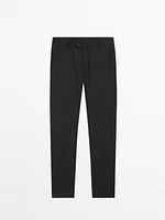 100% wool suit trousers