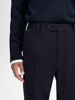 100% wool micro-herringbone suit trousers