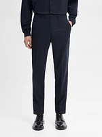 False plain wool suit trousers