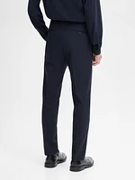 False plain wool suit trousers