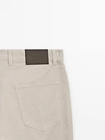 Tapered fit corduroy trousers