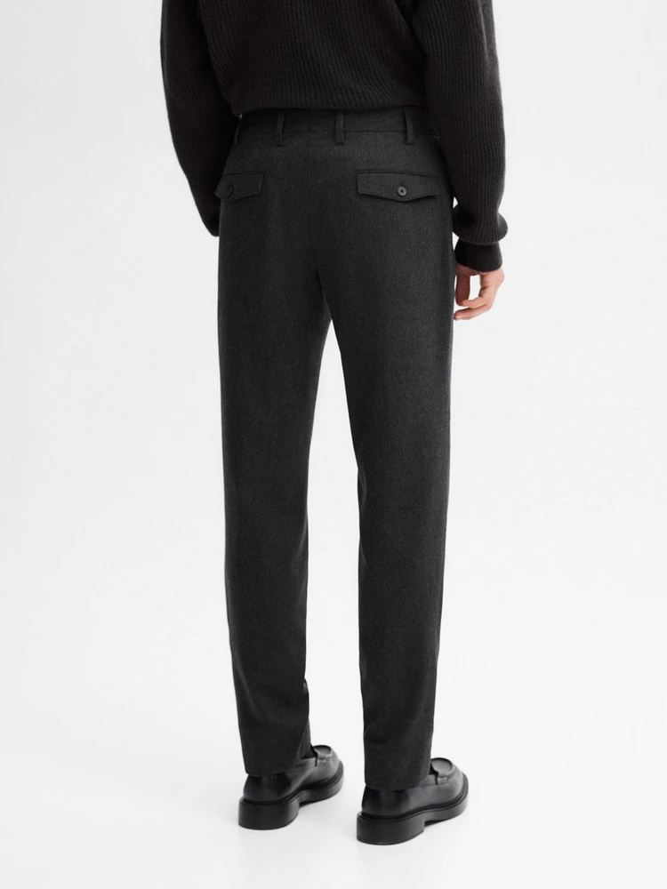 Wool blend suit trousers