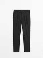 Wool blend suit trousers