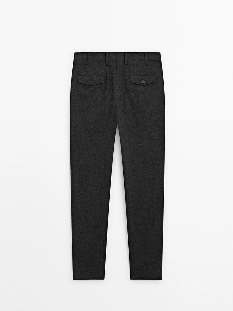 Wool blend suit trousers