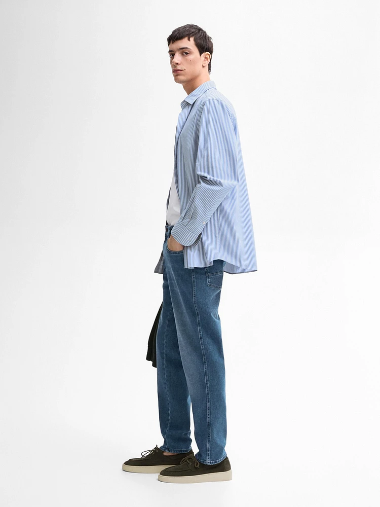 Mid-rise tapered fit trousers