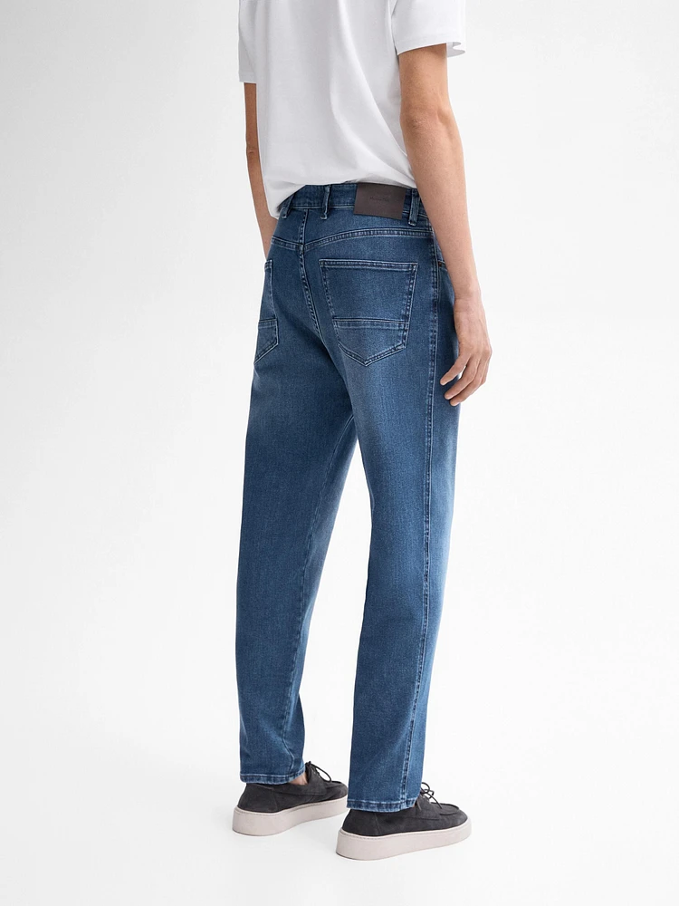 Mid-rise tapered fit trousers