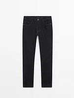 Slim fit brushed trousers