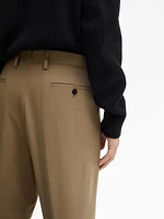 Cotton blend suit trousers with buckle detail