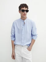 100% cotton stand collar shirt