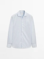 Slim-fit striped cotton shirt