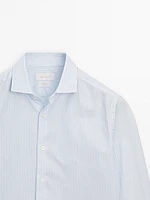 Slim-fit striped cotton shirt