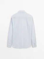 Slim-fit striped cotton shirt