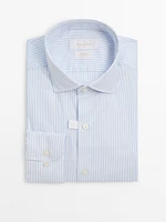 Slim-fit striped cotton shirt