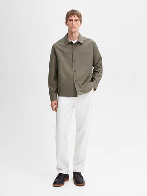 Cotton overshirt with pocket detail