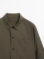 Cotton overshirt with pocket detail