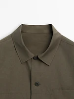 Cotton overshirt with pocket detail