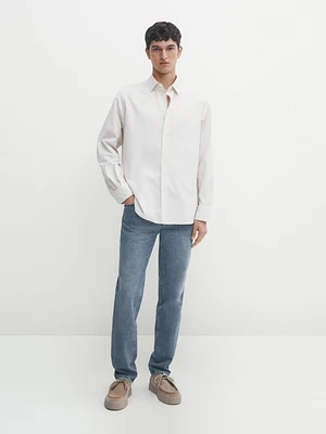 Regular fit dyed twill shirt