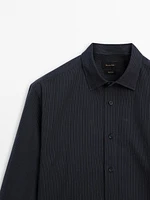 100% cotton shirt with striped detail