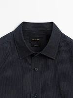 100% cotton shirt with striped detail