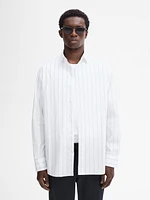 Slim fit pinstripe poplin shirt