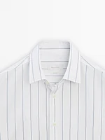 Slim fit pinstripe poplin shirt