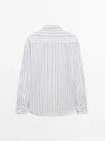 Slim fit pinstripe poplin shirt