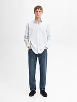 Regular fit striped cotton shirt