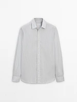 Regular fit striped cotton shirt