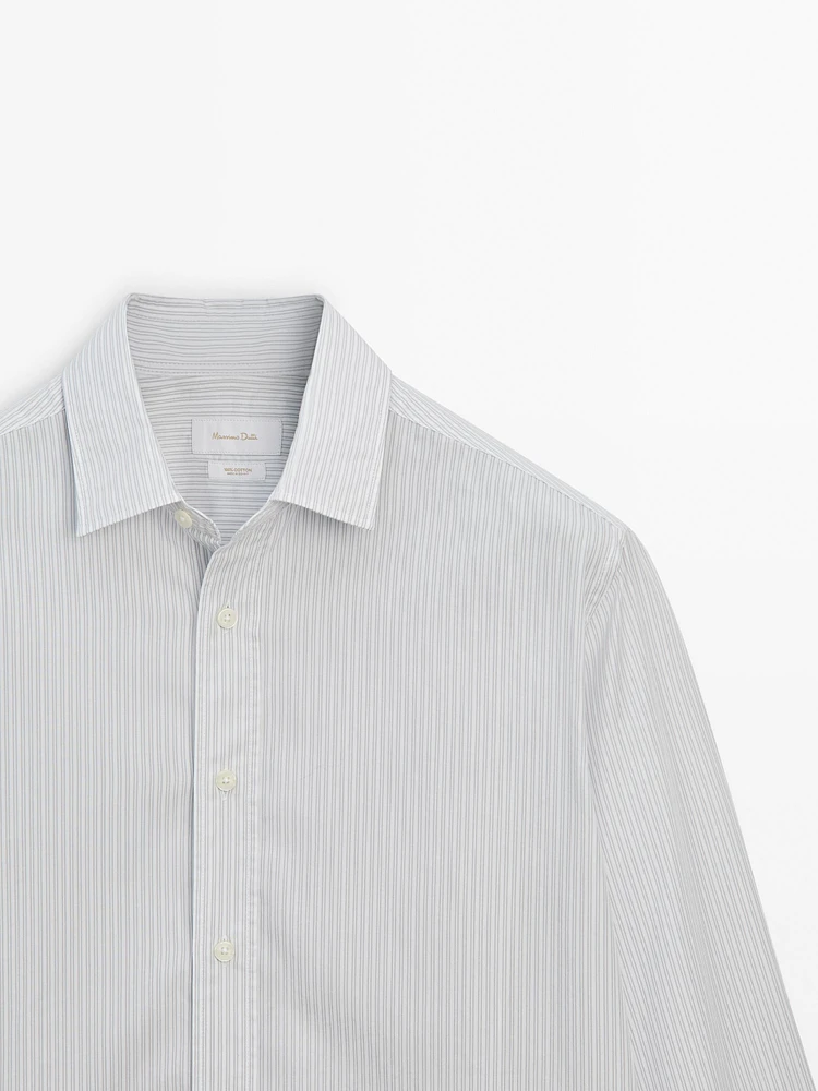 Regular fit striped cotton shirt