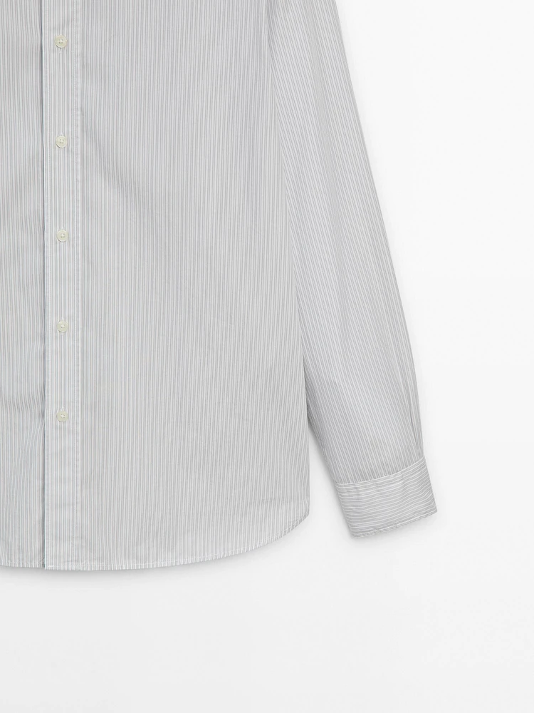 Regular fit striped cotton shirt