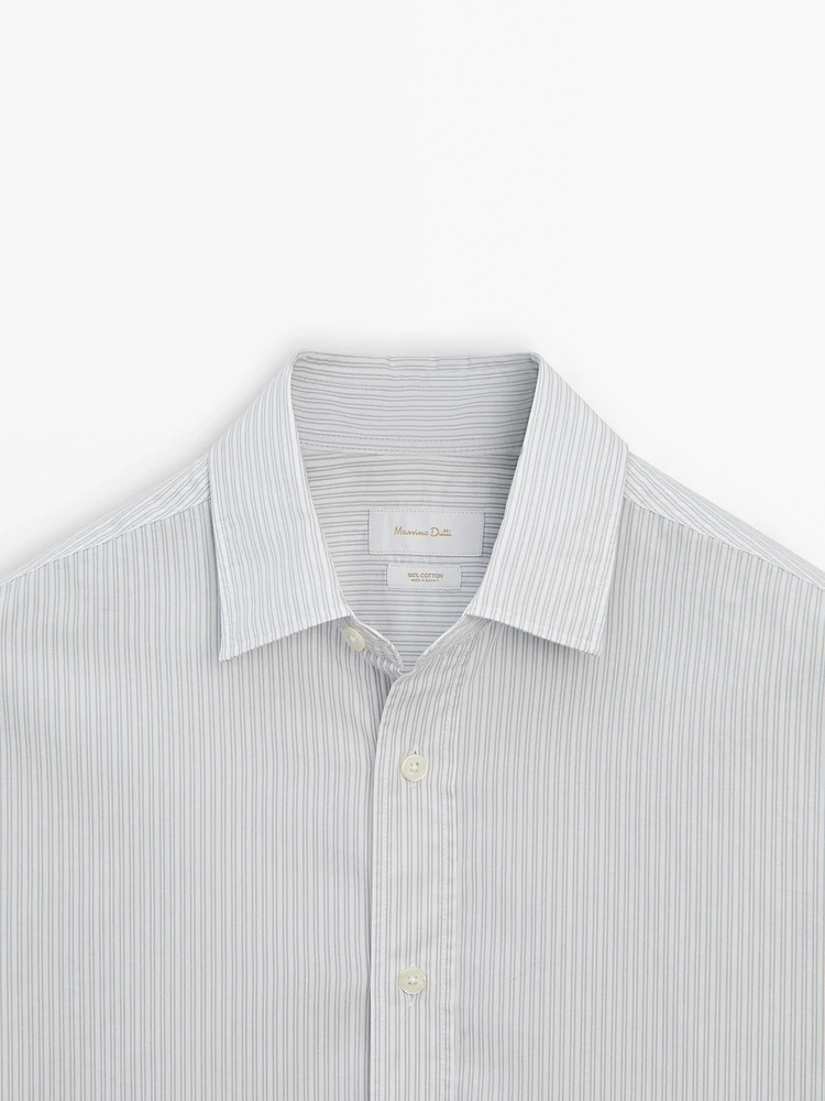 Regular fit striped cotton shirt