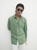 Slim-fit 100% linen shirt