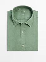 Slim-fit 100% linen shirt