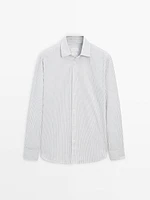 Striped poplin shirt