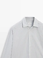 Striped poplin shirt