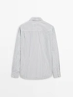 Striped poplin shirt