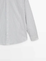 Striped poplin shirt