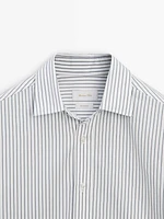 Striped poplin shirt